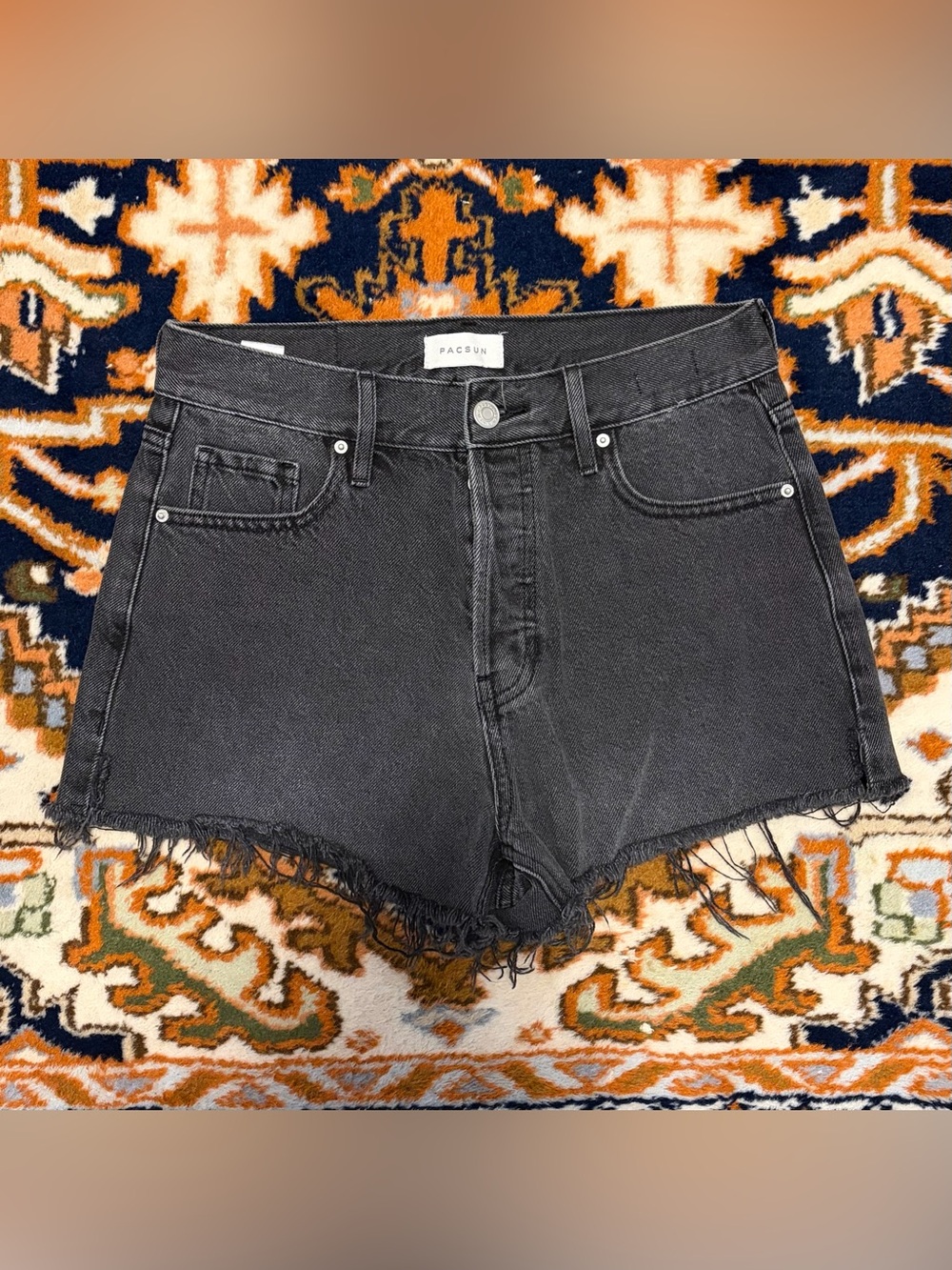 PacSun High-Rise Black Denim Cutoff Shorts